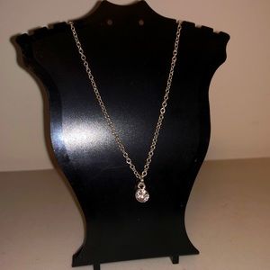 🔥5/$50🔥 Silver Single Rhinestone Simple Elegance Necklace